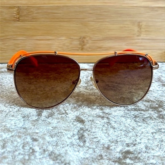 Brand New Batali Neon Orange Frame Aviator Sunglasses Gradient Lens main image 4